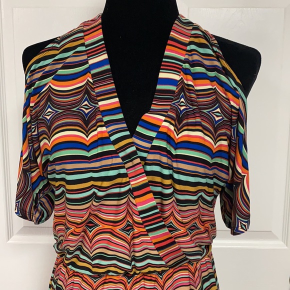 Cato colorful stripe open shoulder dress - size small - Picture 4 of 13